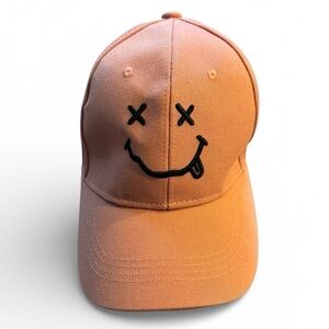 Trendy Neutral Smiley Face Baseball Cap | X Eyes Embroidered Hat